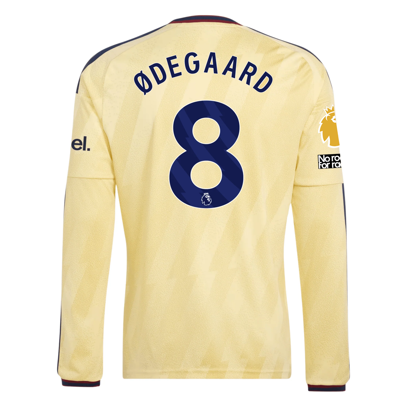 adidas Mens Arsenal Long Sleeve Third Jersey w/ EPL + No Room For Racism Patches 26/27 (Yellow)