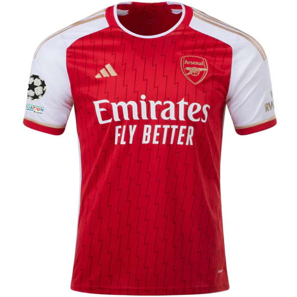 Adidas Arsenal Takehiro Tomiyasu Home Jersey 23/24 w/ Champions League Patches (Better Scarlet/White) Size M