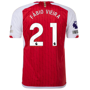 adidas Arsenal Fábio Vieira Home Jersey 23/24 w/ EPL + No Room For Racism Patch (Better Scarlet/White)