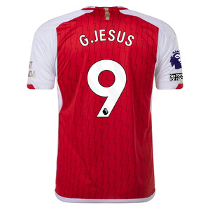 adidas Arsenal Gabriel Jesus Home Jersey 23/24 w/ EPL + No Room for Racism     Patch (Better Scarlet/White)