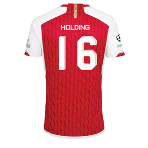 adidas Arsenal Rob Holding Home Jersey 23/24 w/ Champions League Patches (Better Scarlet/White)
