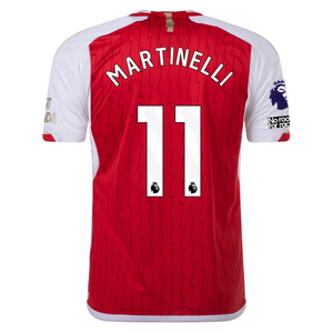adidas Arsenal Gabriel Martinelli Home Jersey 23/24 w/ EPL + No Room For Racism Patch (Better Scarlet/White)