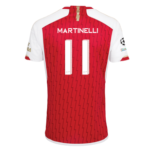 adidas Arsenal Gabriel Martinelli Home Jersey 23/24 w/ Champions League Patches (Better Scarlet/White)