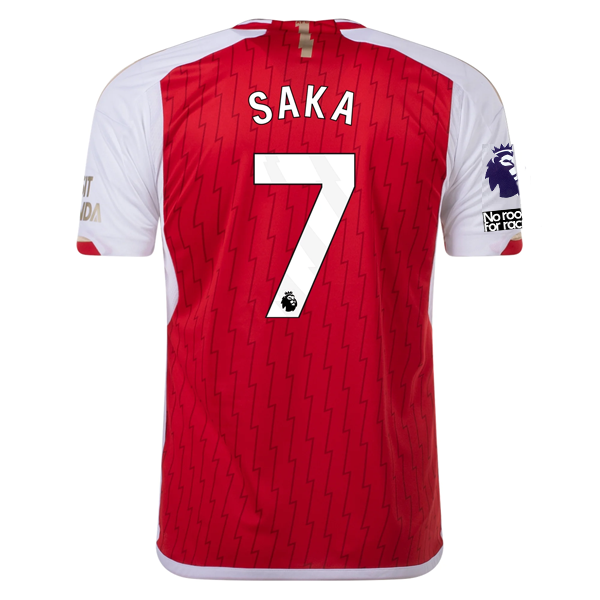 Adidas Arsenal Authentic Bukayo Saka Away Jersey w/ EPL + No Room for Racism Patches 23/24 (Team Solar Yellow/Black) Size XL