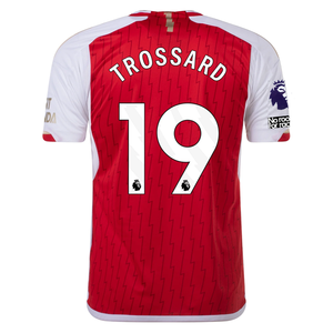 adidas Arsenal Leandro Trossard Home Jersey 23/24 w/ EPL + No Room For Racism Patch (Better Scarlet/White)