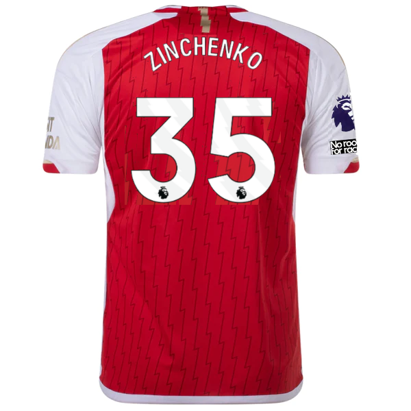 Adidas Arsenal Oleksandr Zinchenko Home Jersey 23/24 w/ EPL +No Room for Racism Patch (Better Scarlet/White) Size S