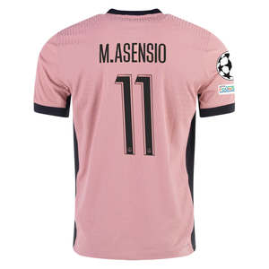 Nike Paris Saint-Germain Authentic Marco Asensio Third Jersey w/ Champions League Patches 24/25 (Rust Pink/Black)