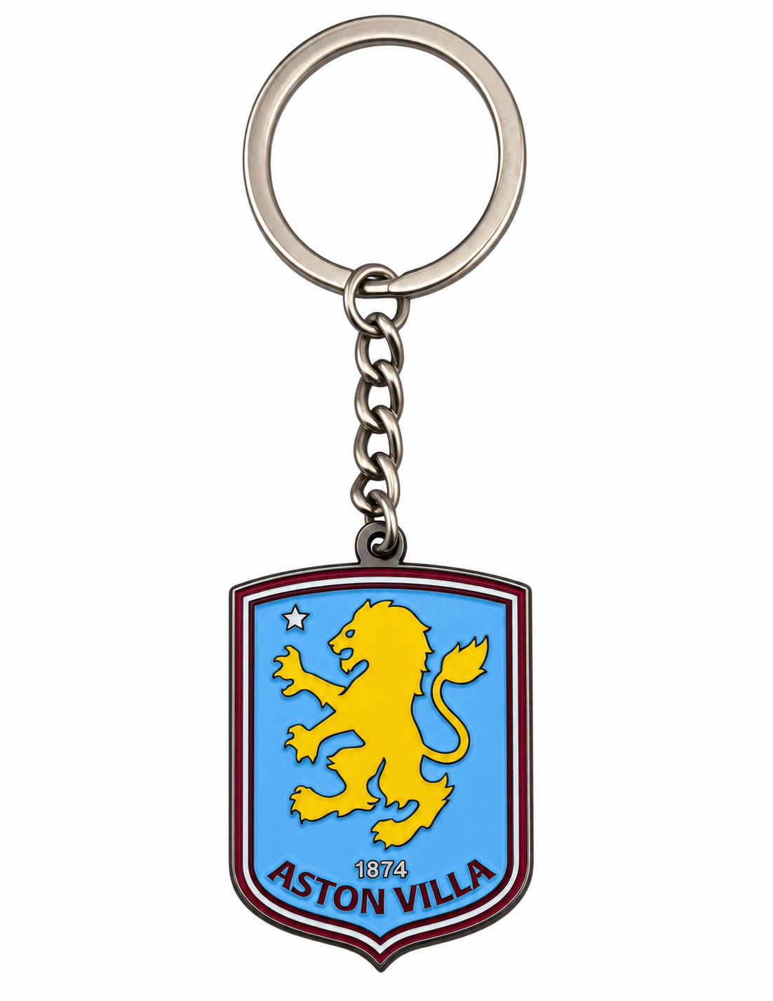 Aston Villa FC Double Sided Metal Crest Keychain | SoccerWearhouse