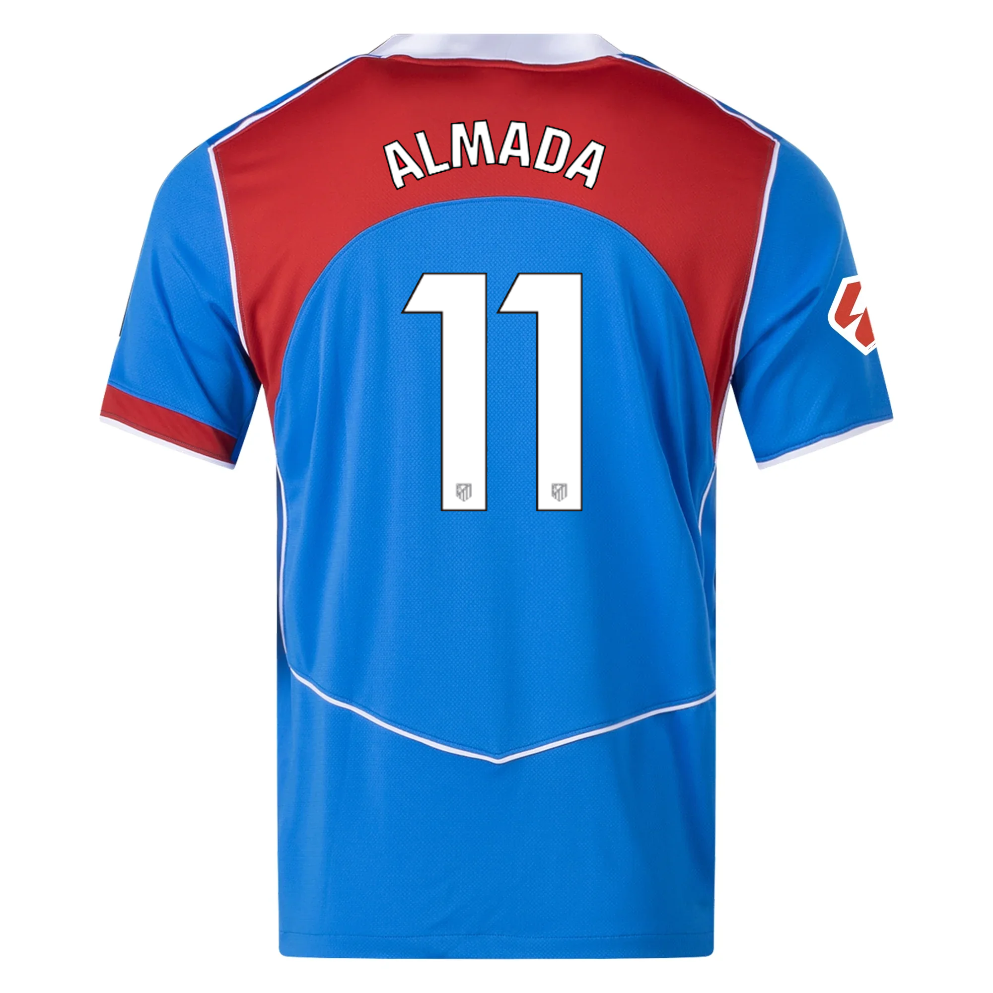 Nike Men's Atletico Madrid Thiago Almada T90 Third Jersey La Liga Patch 25/26 (Photo Blue/Sport Red)