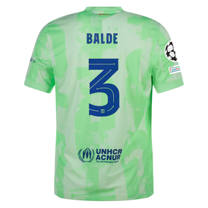 Nike Barcelona Alejandro Balde Third Jersey w/ Champions League Patches 24/25 (Barely Volt/Old Royal)