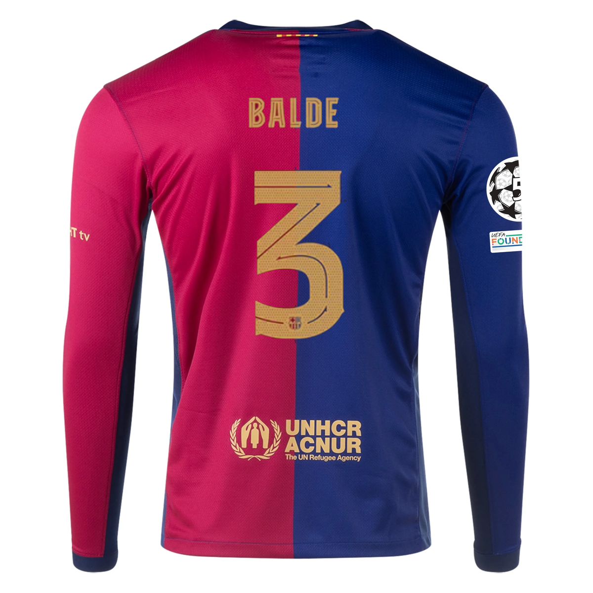 Nike Barcelona Alejandro Balde Home Long Sleeve Jersey w Champions Le Soccer Wearhouse