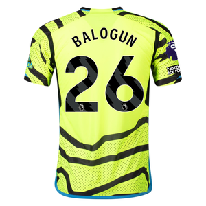 adidas Arsenal Authentic Folarin Balogun Away Jersey w/ EPL + No Room For Racism Patches 23/24 (Team Solar Yellow/Black)