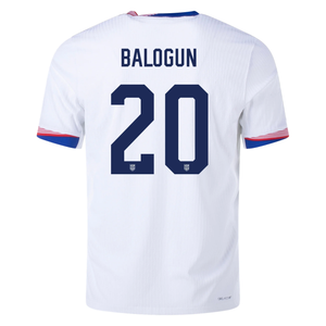 Nike Mens United States Authentic Folarin Balogun Match Home Jersey 24/25 (White/Obsidian)