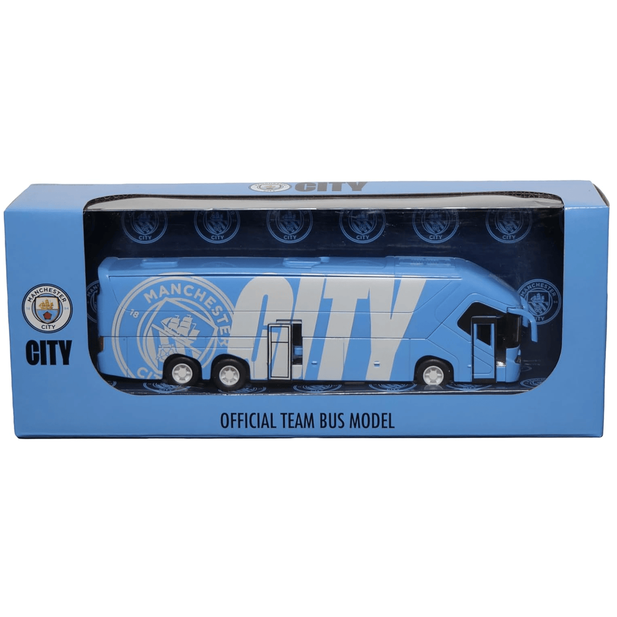 Banbotoys Manchester City Team Bus Figure (Sky Blue) | SoccerWearhouse