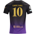 Nike Mens Barcelona Lamine Yamal Match Authentic Away Jersey w/ Champions League 26/27 (Purple/Metallic Gold)