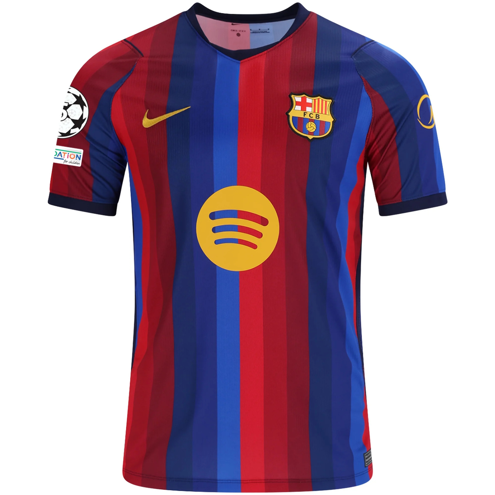 Nike Mens FC Barcelona Home Jersey w/ Champions League Patches 26/27 (Deep Garnet/Blue Void)
