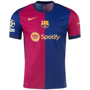 Nike Barcelona Authentic Lamine Yamal Home Jersey w/ Champions League Patches 24/25 (Royal/Nobel Red/Club Gold)