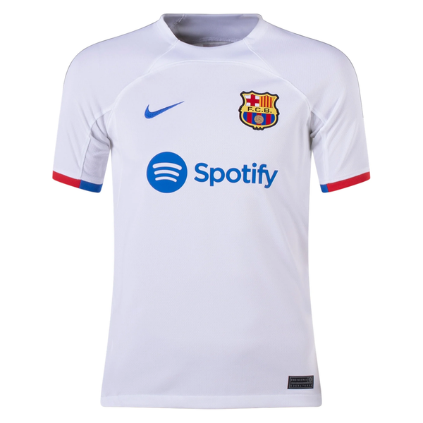 Nike Youth Barcelona Robert Lewandowski Away Jersey 23/24 (White/Royal ...