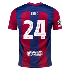 Nike Barcelona Eric García Home Jersey 23/24 w/ Champions League Patches (Noble Red/Loyal Blue)