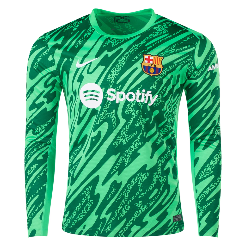 Nike Barcelona Goalkeeper Jersey 24 25 Green Spark Pine Green White Soccer Wearhouse