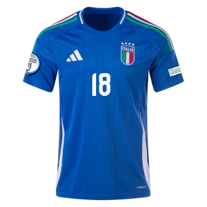 adidas Italy Nicolò Barella Home Jersey w/ Euro 2024 Patches 24/25 (Blue)