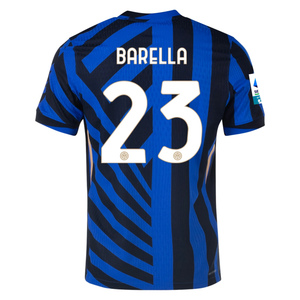 Nike Inter Milan Authentic Nicolò Barella Home Jersey w/ Serie A + Scudetto Patch 24/25 (Lyon Blue/Black)