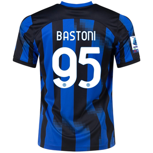 Nike Inter Milan Alessandro Bastoni Home Jersey w/ Serie A Patches 23/24 (Lyon Blue/Black/Vibrant Yellow)
