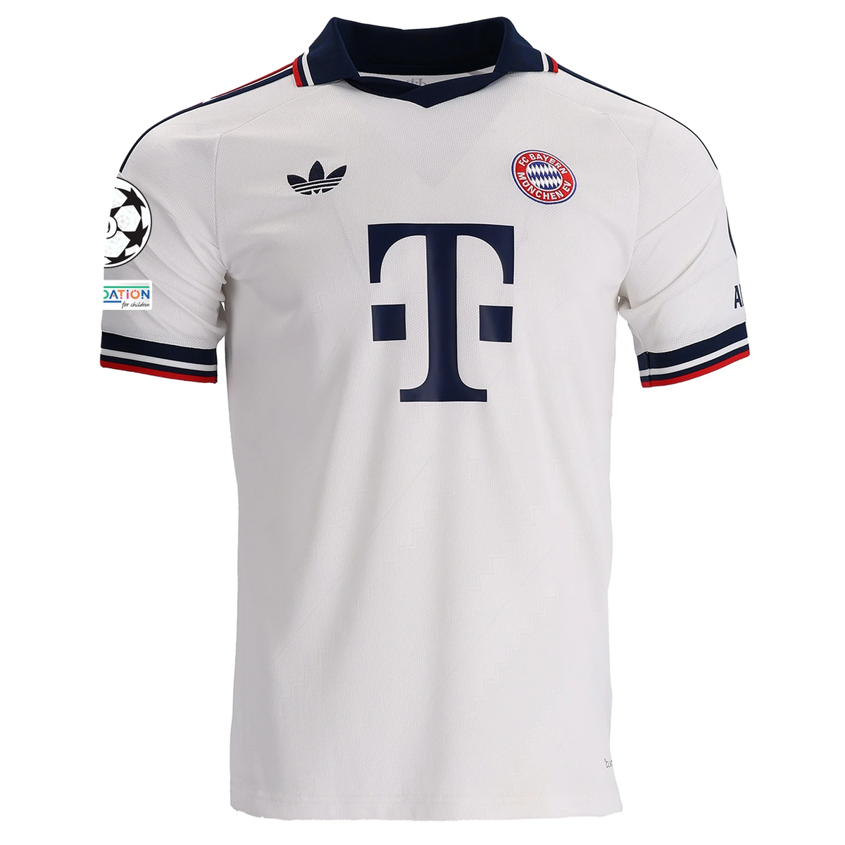 adidas Mens Bayern Munich Away Jersey w/ Champions League 26/27 (White)