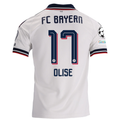 adidas Mens Bayern Munich Away Michael Olise Jersey w/ Champions League 26/27 (White)