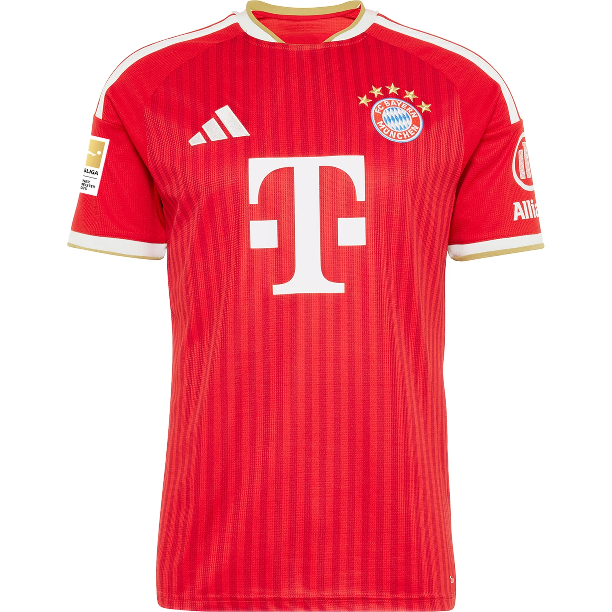 adidas Mens Bayern Munich Home Jersey w/ Bundesliga Champion Patch 26/27 (Red)