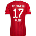 adidas Mens Bayern Munich Authentic Michael Olise Home Jersey w/ Bundesliga Champion Patch 26/27 (Red)