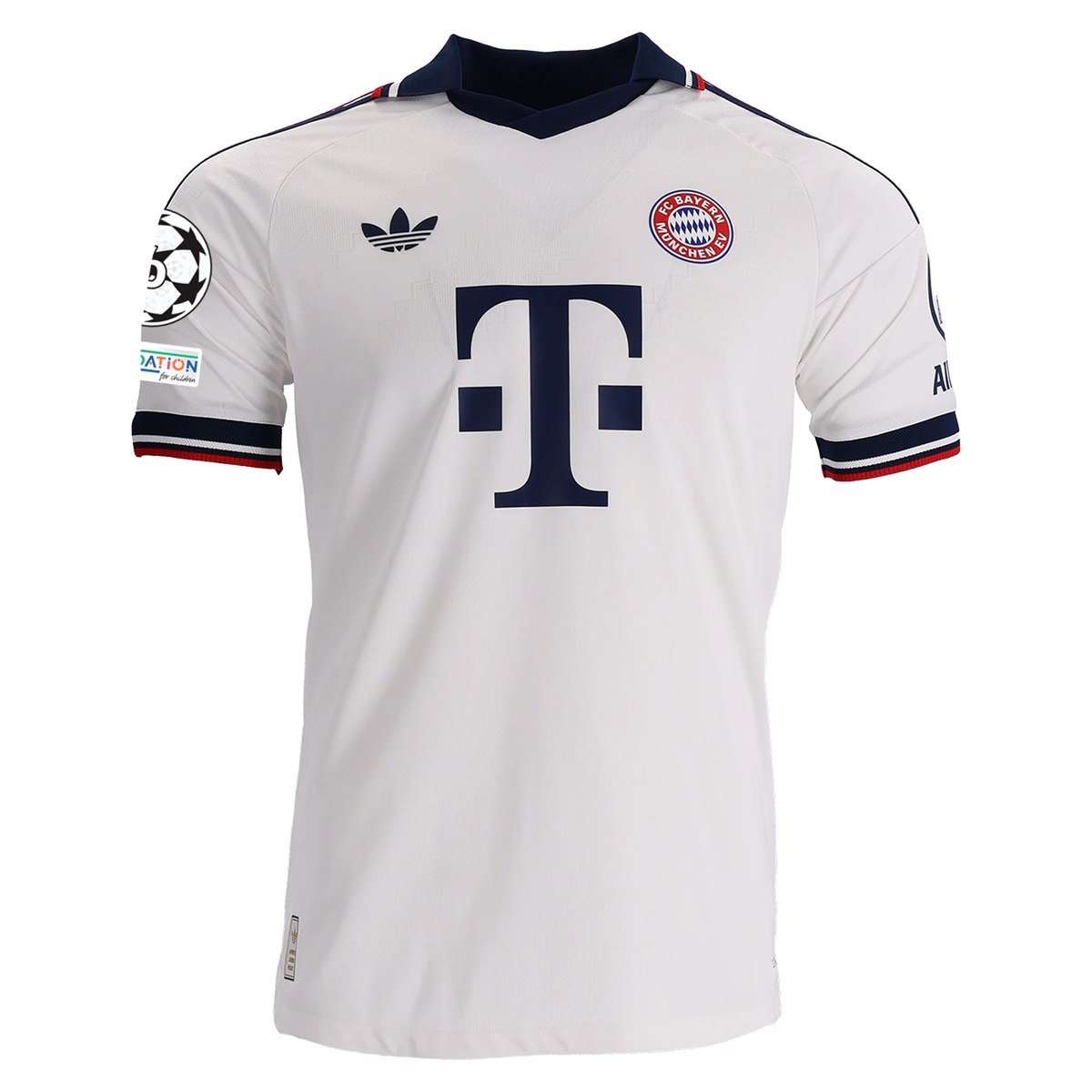 adidas Mens Bayern Munich Authentic Away Jersey w/ Champions League Patches 26/27 (White)