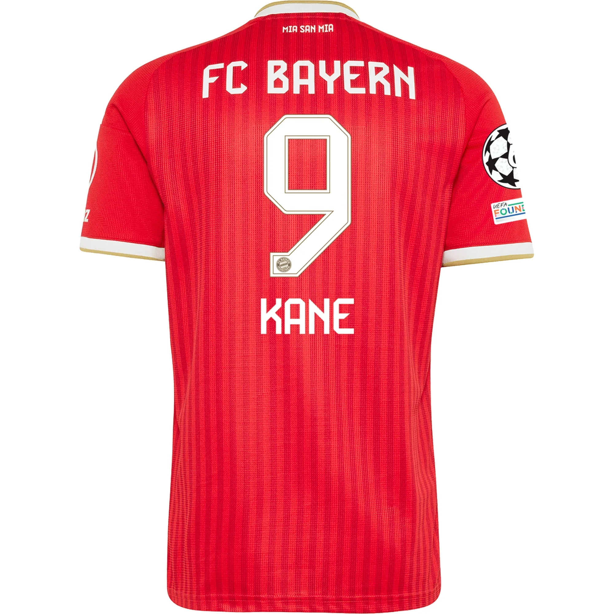 adidas Mens Bayern Munich Harry Kane Home Jersey w/ Champions League Patches 26/27 (Red)