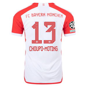 adidas Bayern Munich Authentic Eric Maxim Choupo-Moting Home Jersey w/ Champions League Patches 23/24 (White/Red)
