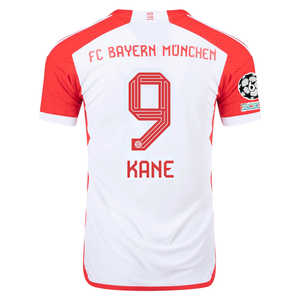 adidas Bayern Munich Authentic Harry Kane Home Jersey w/ Champions League Patches 23/24 (White/Red)