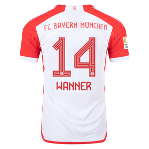 adidas Bayern Munich Authentic Paul Wanner Home Jersey w/ Bundesliga Champions Patch 23/24 (White/Red)