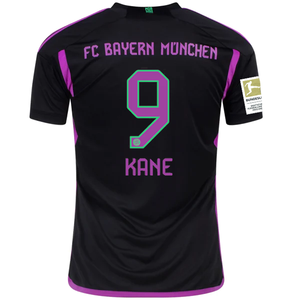adidas Bayern Munich Harry Kane Away Jersey w/ Bundesliga Champions Patch 23/24 (Black)