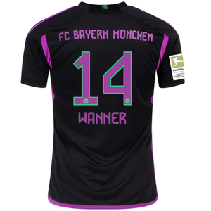 adidas Bayern Munich Paul Wanner Away Jersey w/ Bundesliga Champions Patch 23/24 (Black)