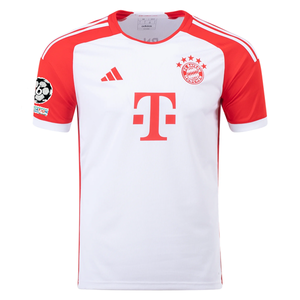 adidas Bayern Munich Raphaël Guerreiro Home Jersey 23/24 w/ Champions League Patches (White/Red)