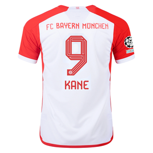 adidas Bayern Munich Harry Kane Home Jersey 23/24 w/ Champions League Patches (White/Red)