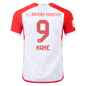 adidas Bayern Munich Harry Kane Home Jersey 23/24 w/ Bundesliga Champion Patch (White/Red)