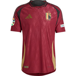 adidas Belgium Authentic Home Jersey w/ Euro 2024 Patches 24/25 (Burgundy)