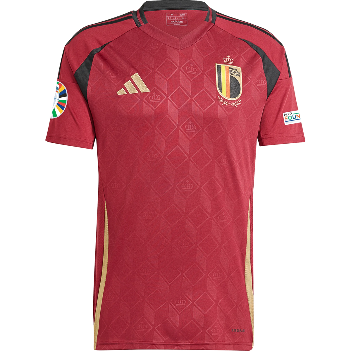 adidas Belgium Home Jersey w/ Euro 2024 Patches 24/25 (Burgundy)
