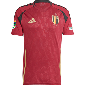 adidas Belgium Home Jersey w/ Euro 2024 Patches 24/25 (Burgundy)