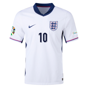 Nike England Authentic Jude Bellingham Match Home Jersey w/ Euro 2024 Patches 24/25 (White/Blue Void)