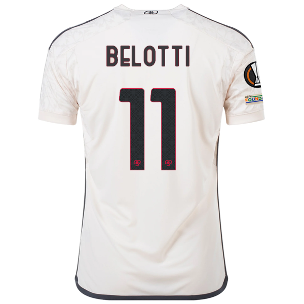 Image of adidas A.S Roma Andrea Belotti Away Jersey w/ Europa League Patches 23/24 (Beige)
