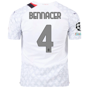 Puma AC Milan Authentic Bennacer Away Jersey w/ Champions League Patches 23/24 (Puma White/Feather Grey)