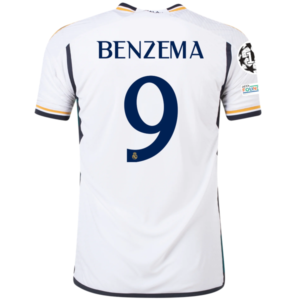 adidas Real Madrid Authentic Karim Benzema Home Jersey w