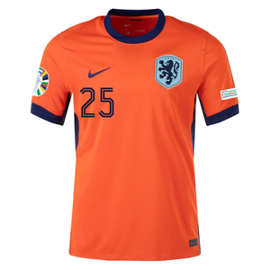 Nike Netherlands Steven Bergwijn Home Jersey w/ Euro 2024 Patches 24/25 (Safety Orange/Black)