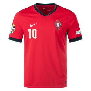 Nike Portugal Bernardo Silva Home Jersey w/ Euro 2024 Patches 24/25 (University Red/Pine Green/Sail)